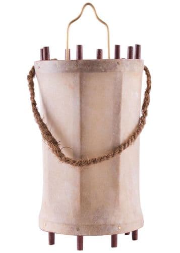 Medieval Lantern, Wood with Rawhide Parchment