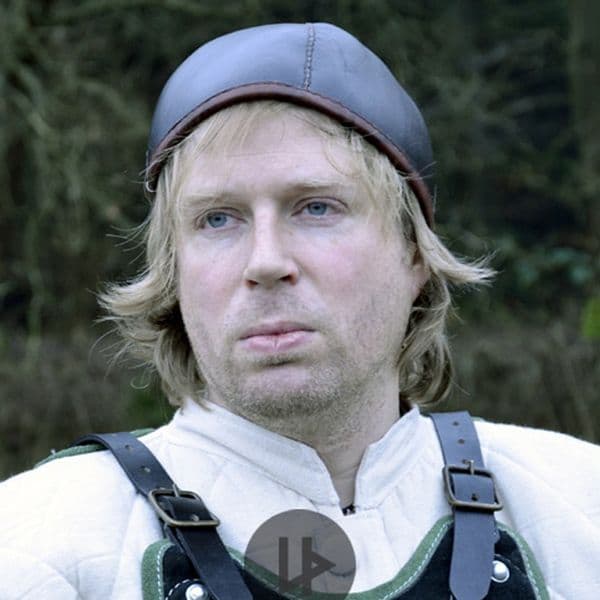 Medieval Leather Cap Dark Brown