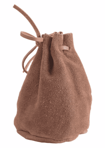 Medieval Leather Pouch, Suede, Brown