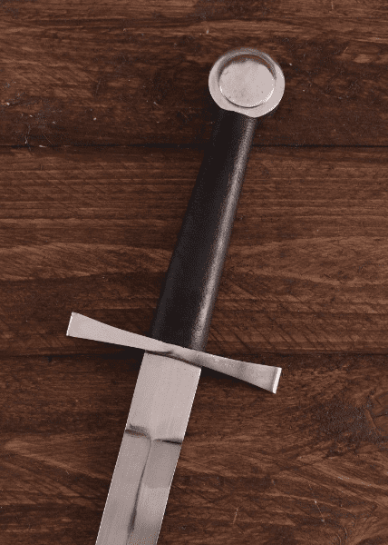Medieval One Handed Sword, Disc-Shaped Pommel, Steel