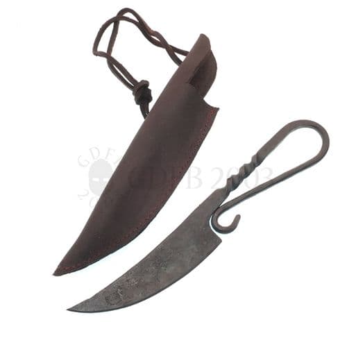 Medieval Practical Knife with Leather Sheath,