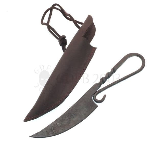 Medieval Practical Knife with Leather Sheath,