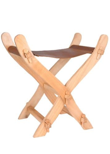 Medieval Scissor Chair With Leather Seat