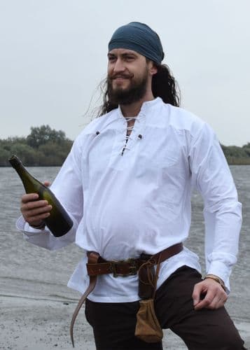 Medieval Shirt Laced Neck