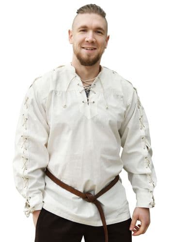 Medieval Shirt with Laced Sleeves