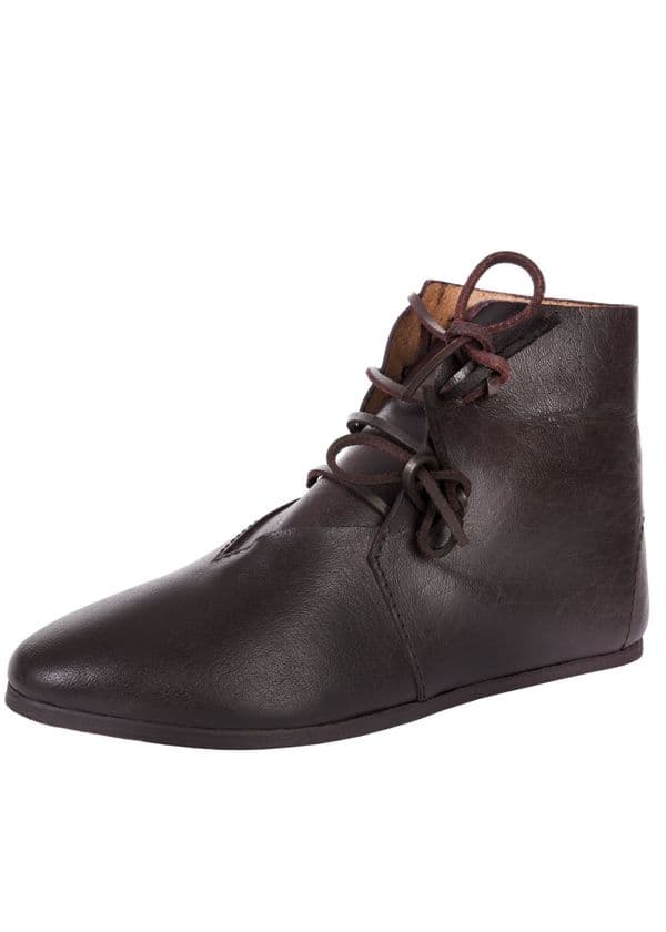 Medieval Side Laced Ankle Boot , Dark Brown