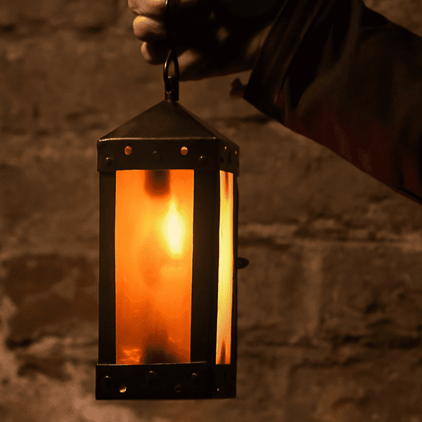 Medieval Square Lantern With Horn Windows