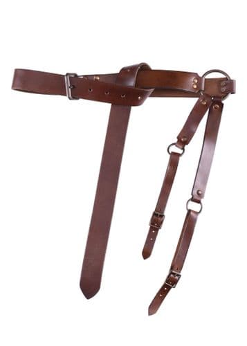 Medieval Sword Belt, Brown or Black Leather