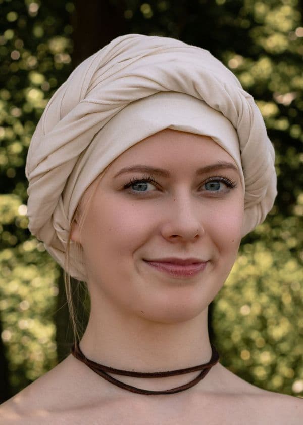 Medieval Wimple, Headscarf- Natural Coloured