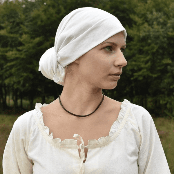 Medieval Wimple, Headscarf- Natural Coloured