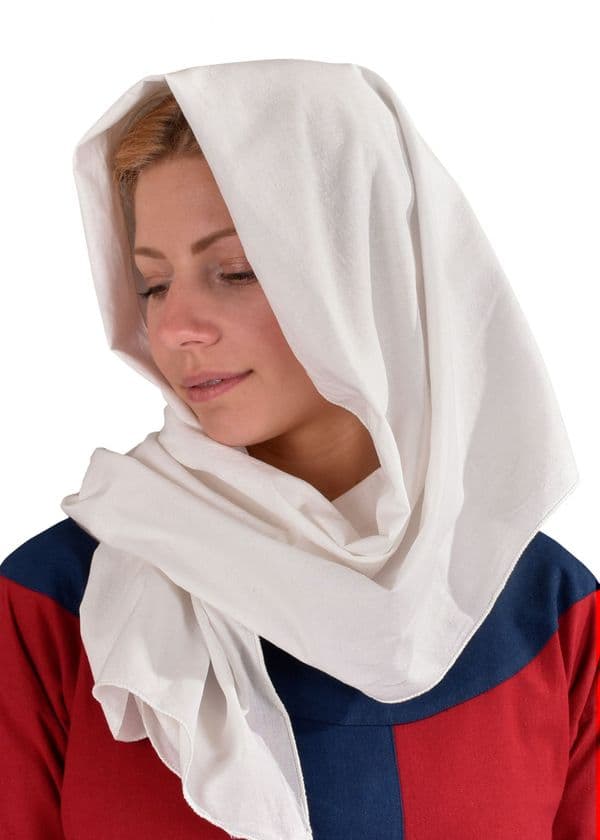 Medieval Wimple, Headscarf- Natural Coloured