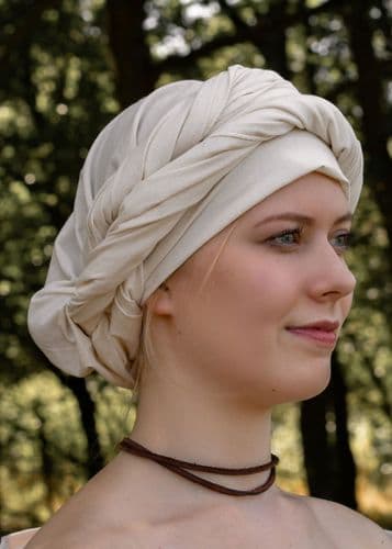 Medieval Wimple, Headscarf- Natural Coloured