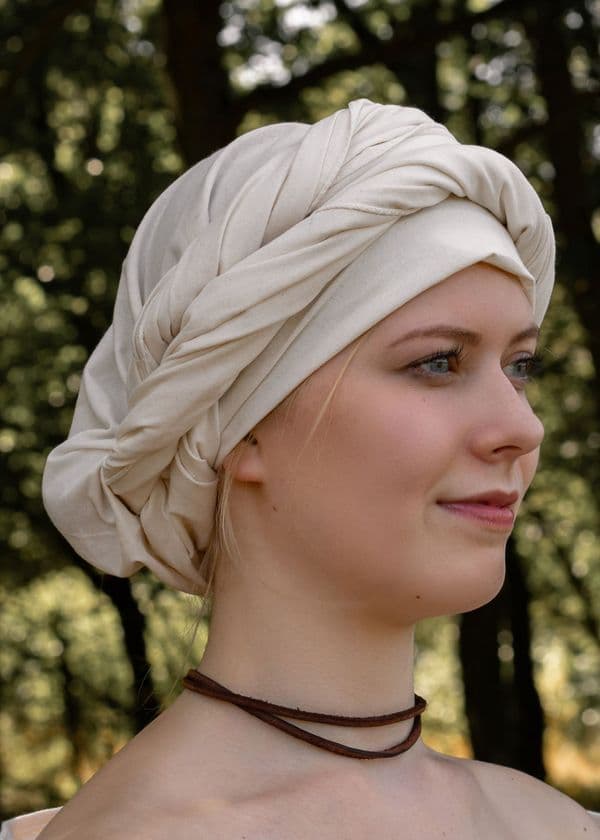Medieval Wimple, Headscarf- Natural Coloured