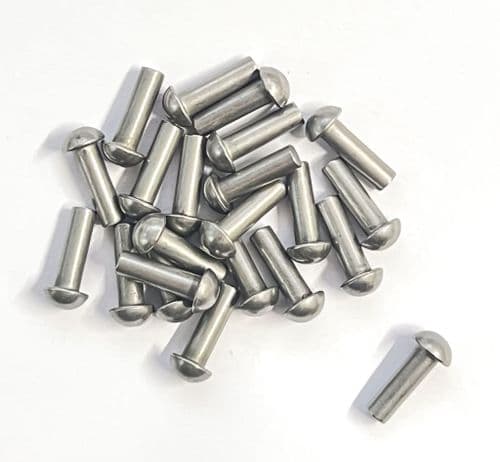 Pack of 25 16mm Steel Dome Head Rivets