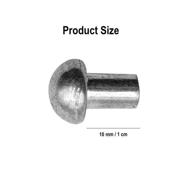 Pack of 25 Short Steel Dome Head Rivets
