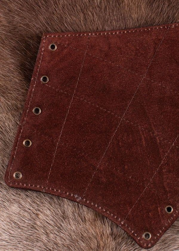 Padded Leather Bracers with Cross Banding (Pair)