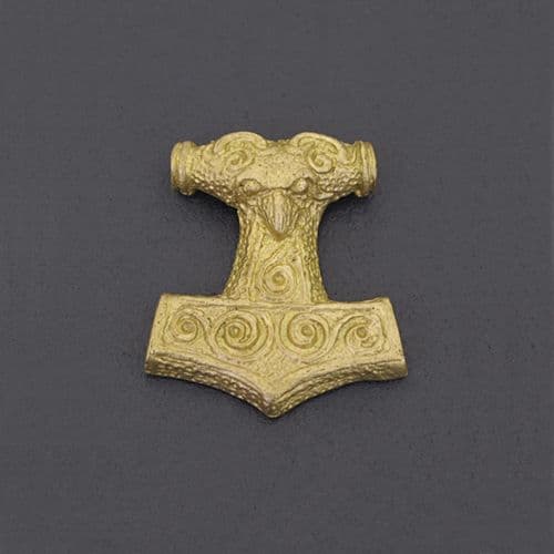 Pendant, Thor's Hammer "Skane" - Brass, Small