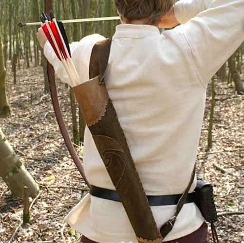 Quiver made of Brown Leather