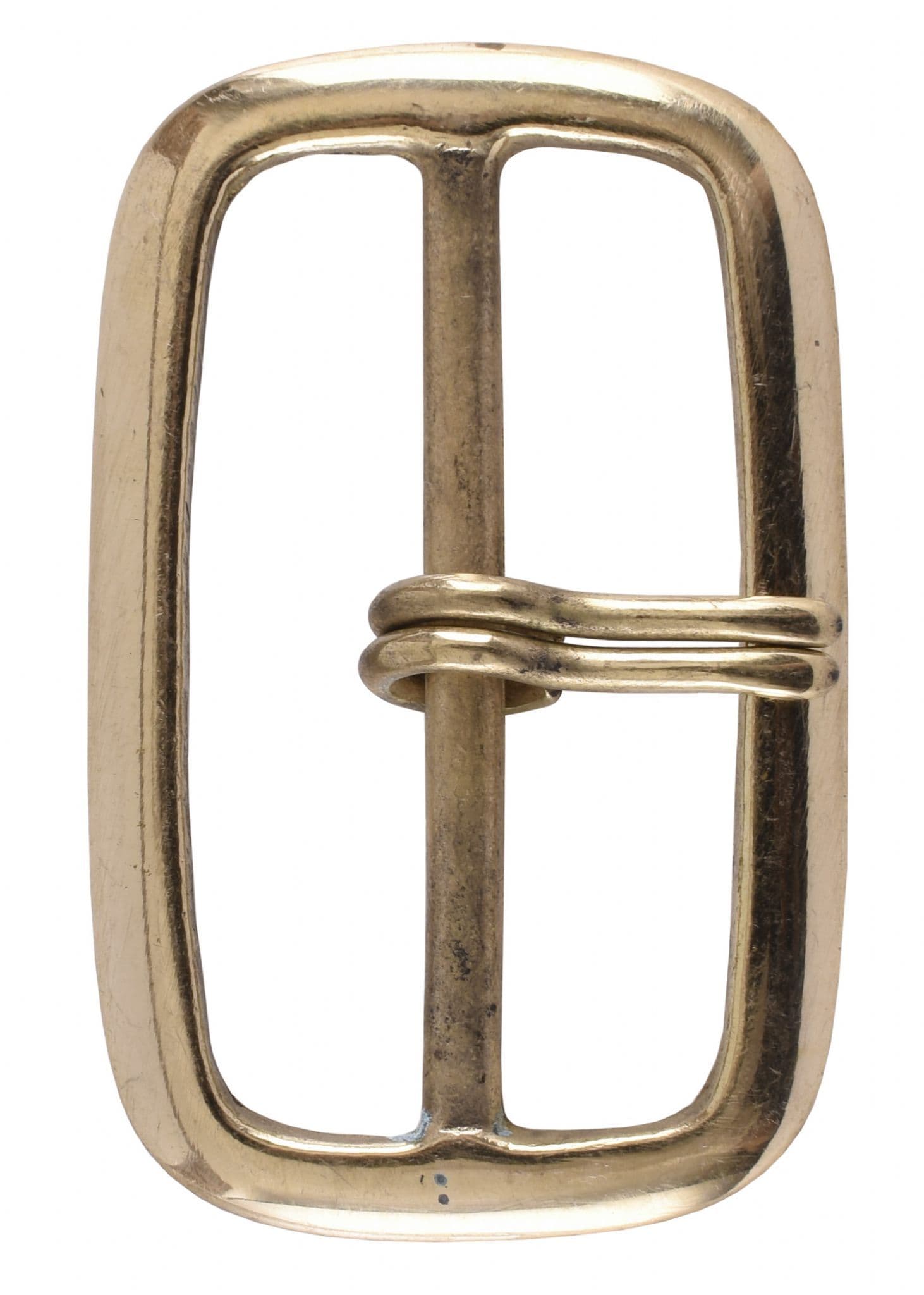 Rectangular Brass Belt Buckle with Two Prongs