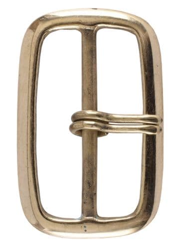 Rectangular Brass Belt Buckle with Two Prongs