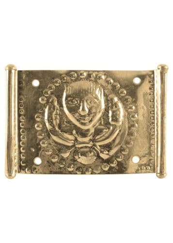 Roman Belt Plate with Human Head- Brass