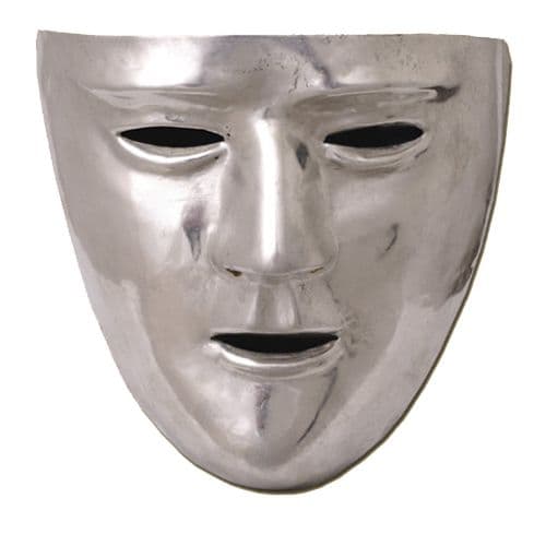 Roman Face Mask, Tinned Brass