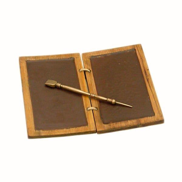 Roman Wax Writing Tablet With Bronze Pen