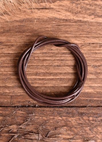Round Strap from Goatskin, 1.5mm , 1m Length Black or Brown