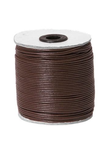 Round Strap from Goatskin, 1.5mm - Black or Brown, 100m
