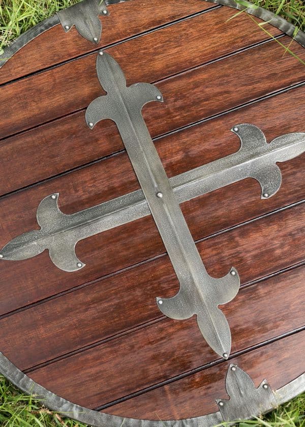 Round Wooden Shield with Steel Fittings