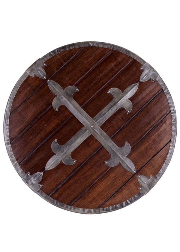 Round Wooden Shield with Steel Fittings