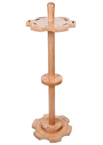 Round Wooden Sword Stand for 12 Swords or Daggers, Varnished Wood