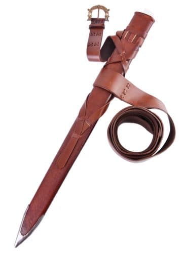 Scabbard with Belt and Bronze Buckle for Viking Sword