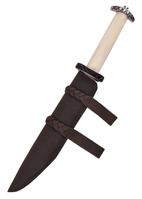 Short Seax With Bone Handle and Leather Sheath