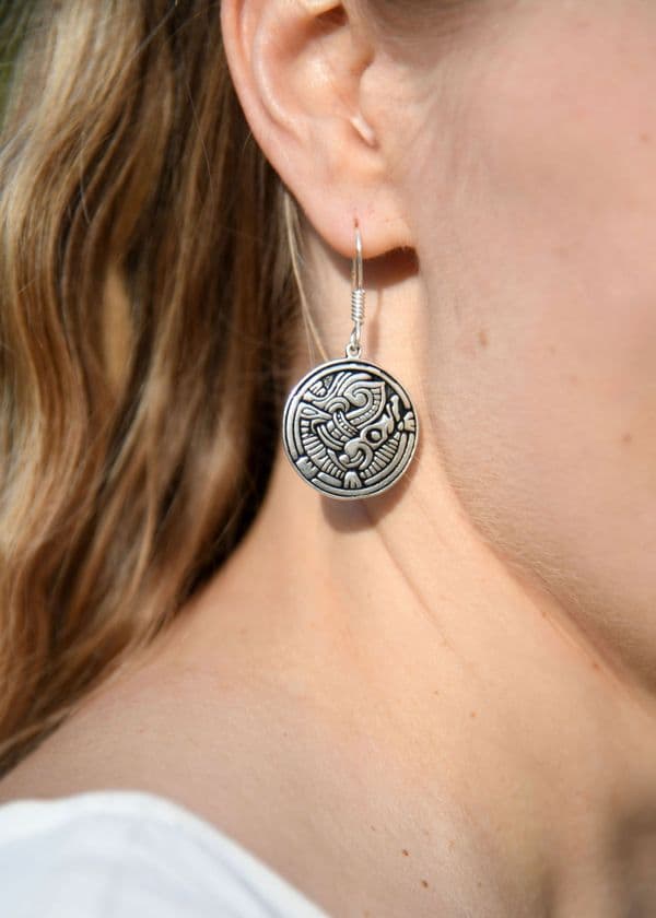 Silver  Plated Earrings- Gripping Beast