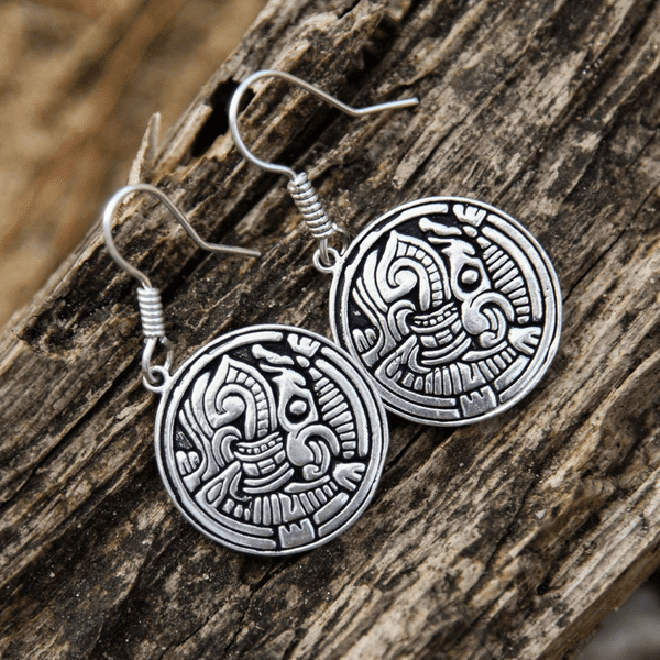 Silver  Plated Earrings- Gripping Beast