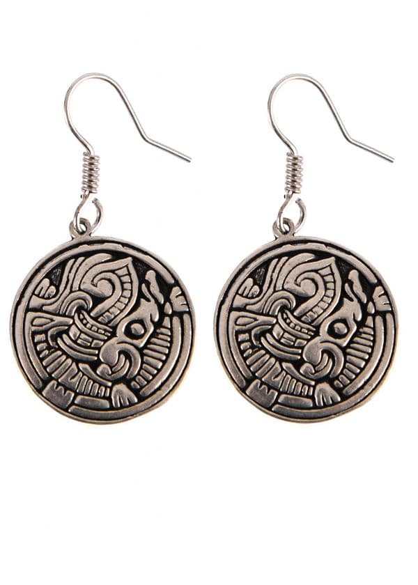 Silver  Plated Earrings- Gripping Beast