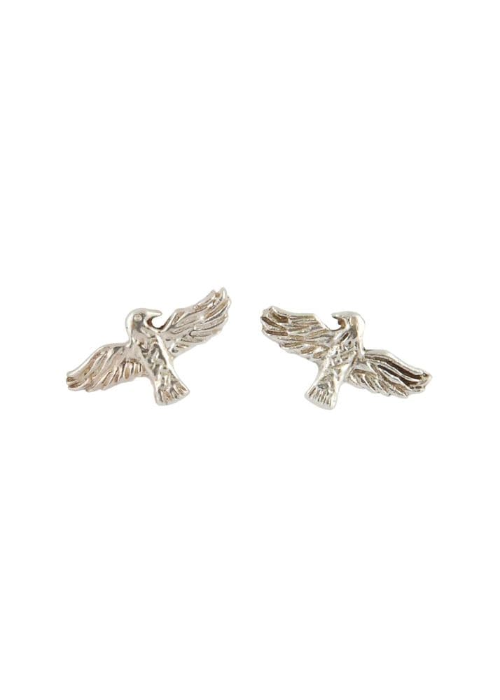 Silver Stud Earrings - Hugin and Munin