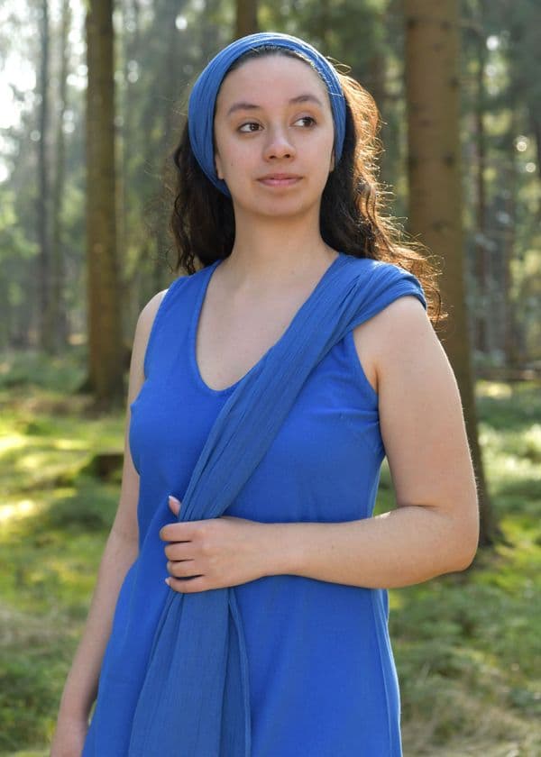 Sleeveless Dress with Shawl/Belt