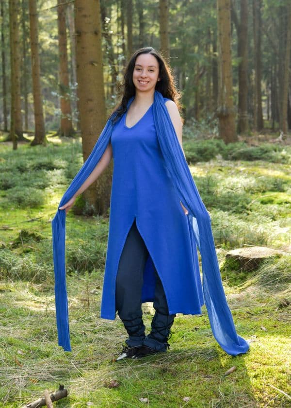 Sleeveless Dress with Shawl/Belt