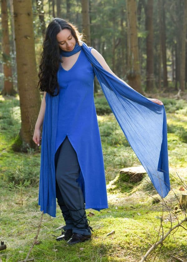 Sleeveless Dress with Shawl/Belt