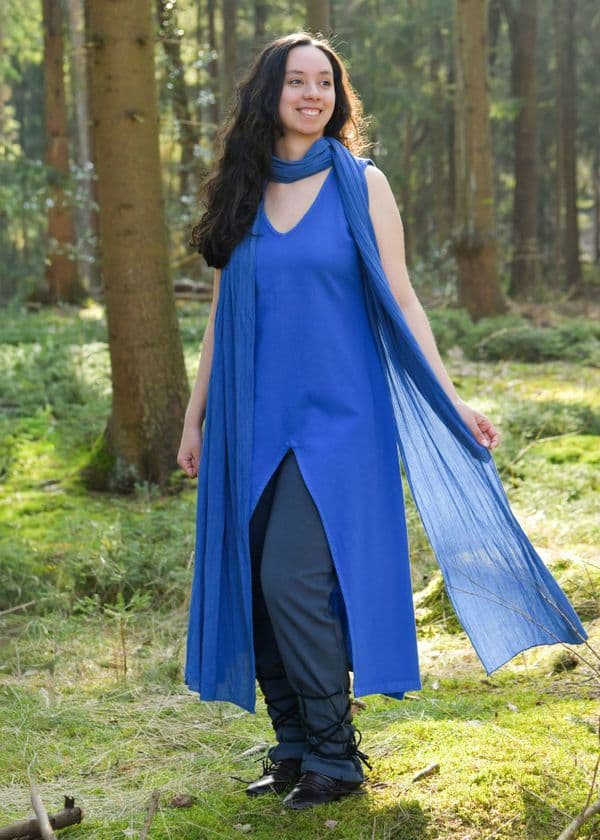 Sleeveless Dress with Shawl/Belt