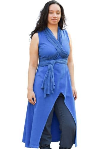 Sleeveless Dress with Shawl/Belt