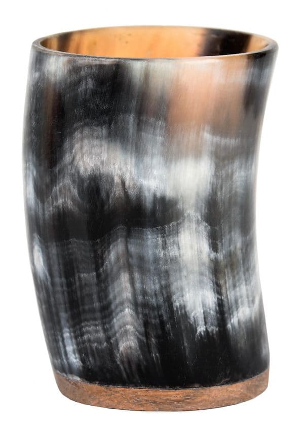 Small Horn Mug with Wooden Base