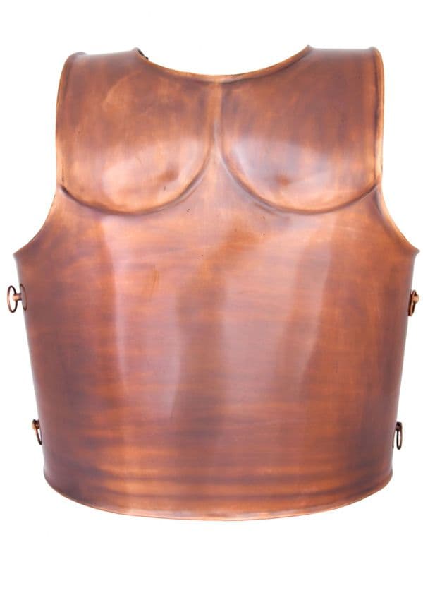 Spartan Short Muscle Cuirass, Steel with  Bronze Finish