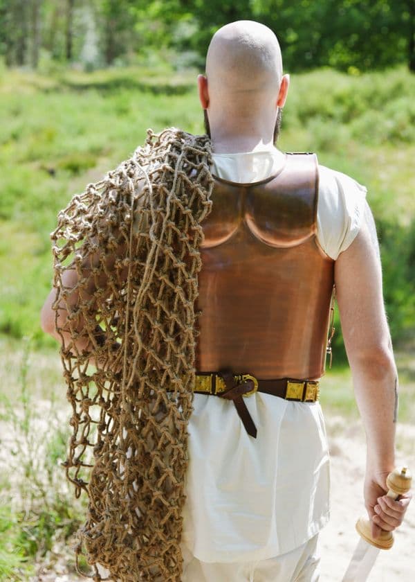 Spartan Short Muscle Cuirass, Steel with  Bronze Finish