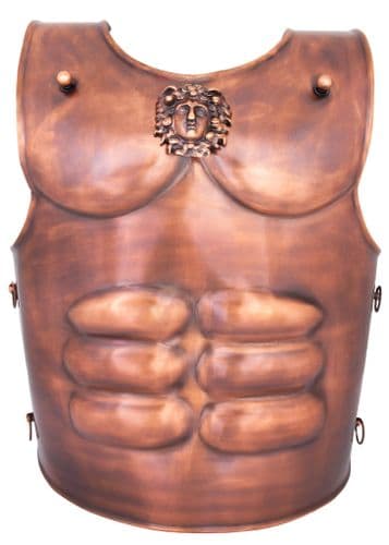 Spartan Short Muscle Cuirass, Steel with Bronze Finish
