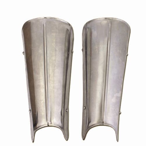 Steel Greaves with Mid Rib,1.2mm Steel,Pair
