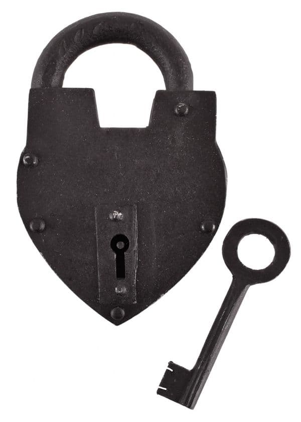 Steel Medieval Heart Shaped Padlock