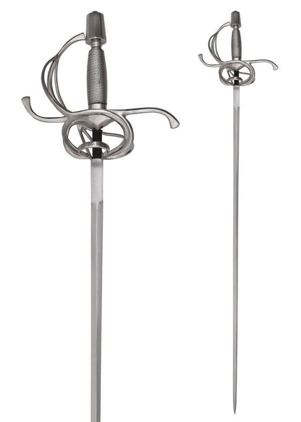 Swept Hilt Basket Rapier with Wire- Wrapped Grip